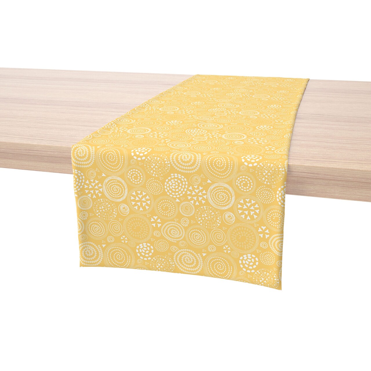 Table Runner, 100% Cotton, 16x72", Bright Patterns in Circles